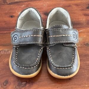Toddler Pediped Brown Leather Moccasin Shoes with Velcro Strap New without box